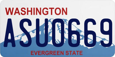 WA license plate ASU0669