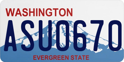 WA license plate ASU0670