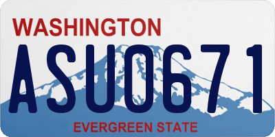 WA license plate ASU0671