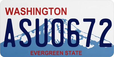 WA license plate ASU0672