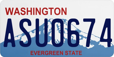 WA license plate ASU0674