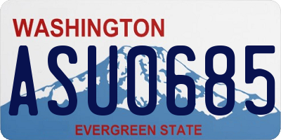 WA license plate ASU0685