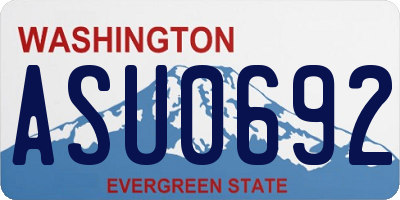 WA license plate ASU0692