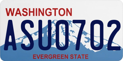 WA license plate ASU0702