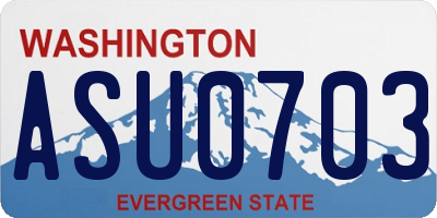 WA license plate ASU0703