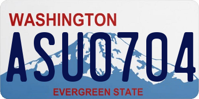 WA license plate ASU0704