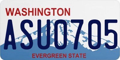 WA license plate ASU0705