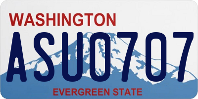 WA license plate ASU0707