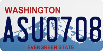 WA license plate ASU0708