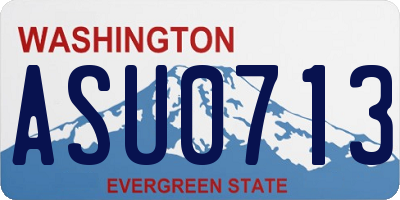 WA license plate ASU0713