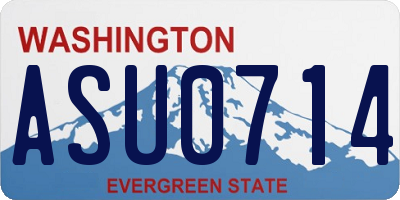 WA license plate ASU0714