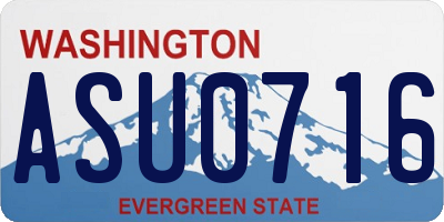 WA license plate ASU0716