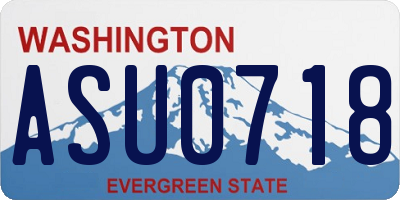 WA license plate ASU0718