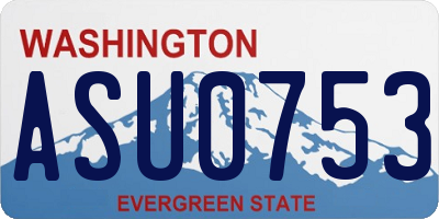 WA license plate ASU0753