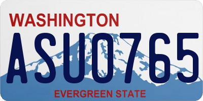 WA license plate ASU0765