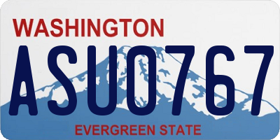 WA license plate ASU0767