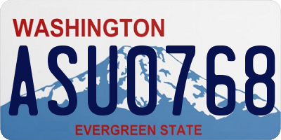 WA license plate ASU0768