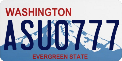WA license plate ASU0777