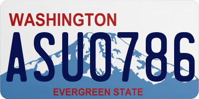 WA license plate ASU0786
