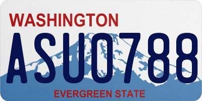 WA license plate ASU0788