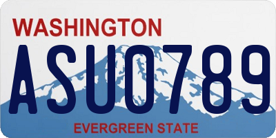 WA license plate ASU0789