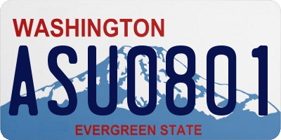 WA license plate ASU0801