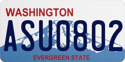 WA license plate ASU0802