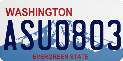 WA license plate ASU0803