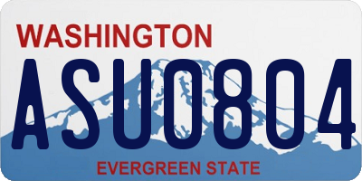 WA license plate ASU0804