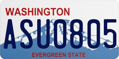 WA license plate ASU0805
