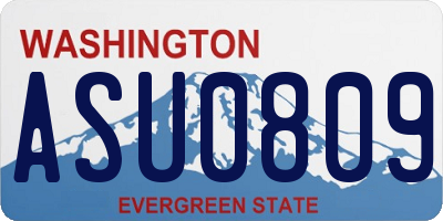 WA license plate ASU0809