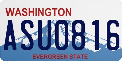 WA license plate ASU0816