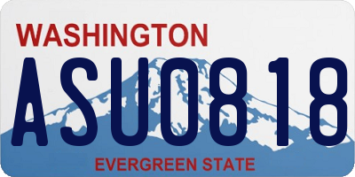 WA license plate ASU0818