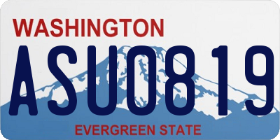 WA license plate ASU0819