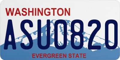 WA license plate ASU0820