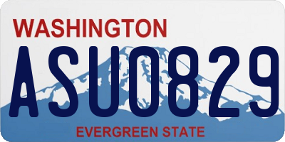 WA license plate ASU0829