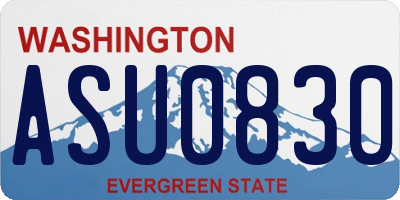 WA license plate ASU0830