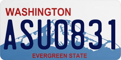 WA license plate ASU0831