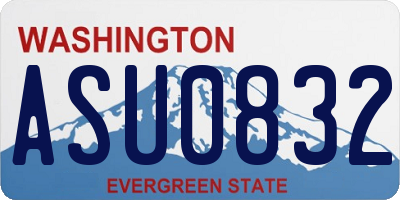 WA license plate ASU0832