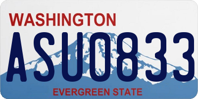 WA license plate ASU0833