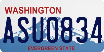 WA license plate ASU0834