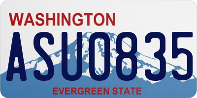 WA license plate ASU0835