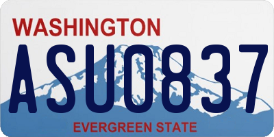 WA license plate ASU0837