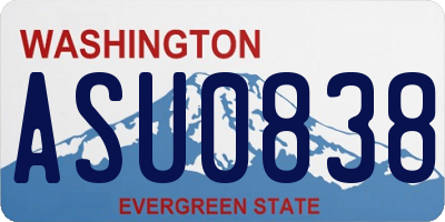 WA license plate ASU0838