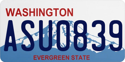 WA license plate ASU0839