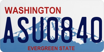 WA license plate ASU0840