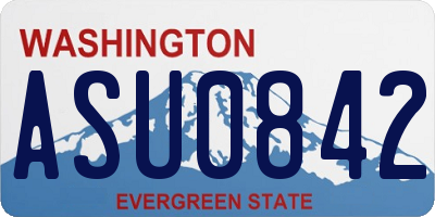 WA license plate ASU0842
