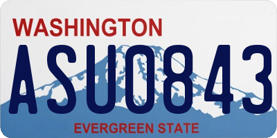 WA license plate ASU0843