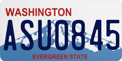 WA license plate ASU0845