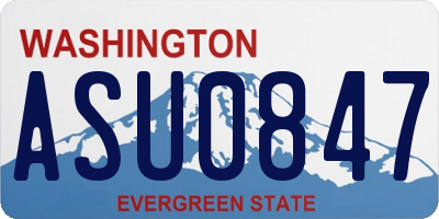 WA license plate ASU0847